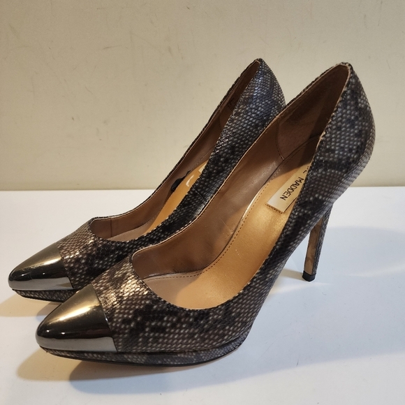 Steve Madden Snakeskin pointed toe high heels shoes size 8.5 - Picture 4 of 12